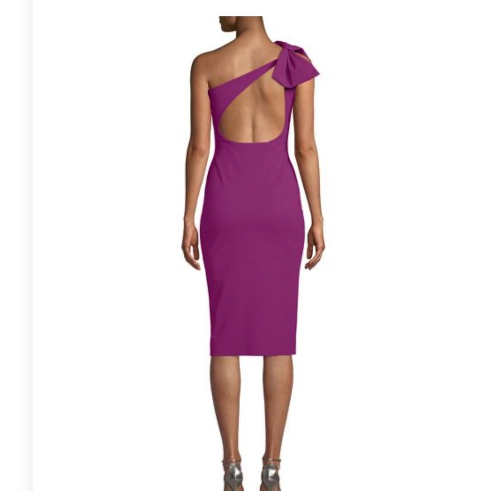 Chiara Boni Purple Asymmetrical Bodycon Midi Dress